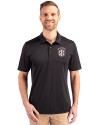 Oklahoma Sooners SEC Cutter & Buck Prospect Eco Textured Stretch Recycled Mens Big & Tall Polo Black Front Thumbnail Image