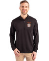 Texas Longhorns SEC Cutter & Buck Virtue Eco Pique Recycled Quarter Zip Mens Pullover Black Front Thumbnail Image