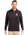 Texas Longhorns SEC Cutter & Buck Adapt Eco Knit Stretch Recycled Mens Quarter Zip Pullover Black Front Thumbnail Image