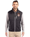 Texas Longhorns SEC Cutter & Buck Rainier PrimaLoft® Mens Eco Insulated Full Zip Puffer Vest Black Front Thumbnail Image