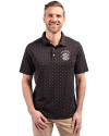 Oklahoma Sooners SEC Cutter & Buck Virtue Eco Pique Tile Print Recycled Mens Polo Black Front Thumbnail Image