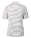 Texas Longhorns SEC Cutter & Buck Virtue Eco Pique Stripe Recycled Womens Top Polished Medium Gray Mannequin Back Thumbnail Image