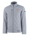 Texas Longhorns SEC Cutter & Buck Evoke Softshell Recycled Full Zip Mens Jacket CONCRETE Mannequin Thumbnail Image
