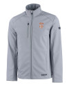 Texas Longhorns SEC Cutter & Buck Evoke Softshell Recycled Full Zip Mens Jacket CONCRETE Mannequin Thumbnail Image