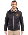 Texas Longhorns SEC Cutter & Buck Rainier Primaloft Eco Mens Full Zip Hooded Jacket Black Front Thumbnail Image