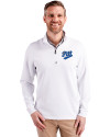 Pitt Panthers College Vault Cutter & Buck Traverse Stretch Eco Quarter Zip Mens Pullover White Front Thumbnail Image