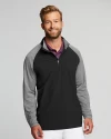 View image 1: Cutter & Buck Response Lightweight Hybrid Quarter Zip Mens Pullover Windbreaker Black Front