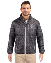 Detroit Tigers Mono Cutter & Buck Rainier PrimaLoft® Mens Eco Insulated Full Zip Printed Puffer Jacket Black Front Thumbnail Image