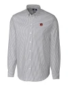 Auburn Tigers Cutter & Buck Stretch Oxford Stripe Mens Big and Tall Long Sleeve Dress Shirt Charcoal Mannequin Thumbnail Image