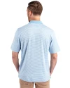 Ole Miss Rebels Cutter & Buck Forge Tonal Stripe Stretch Mens Big and Tall Polo Atlas Light Blue Back Thumbnail Image