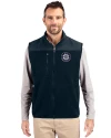 View image 4: Seattle Mariners Monochromatic Cutter & Buck Cascade Epic Comfort Recycled Sherpa Fleece Mens Big & Tall Full Zip Vest Navy Blue Front
