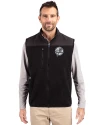 New York Yankees Mono Cutter & Buck Cascade Eco Sherpa Mens Big and Tall Fleece Vest Black Front Thumbnail Image