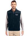 Tampa Bay Rays Mono Cutter & Buck Cascade Eco Sherpa Mens Big and Tall Fleece Vest Navy Blue Front Thumbnail Image