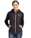 Philadelphia Phillies Mono Cutter & Buck Rainier Primaloft Womens Eco Full Zip Hybrid Jacket Black Front Thumbnail Image