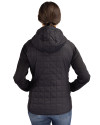 New York Jets Mono Cutter & Buck Rainier Primaloft Womens Eco Full Zip Hybrid Jacket Black Back Thumbnail Image