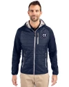 Chicago Cubs Mono Cutter & Buck Rainier Primaloft Mens Eco Full Zip Hybrid Jacket Dark Navy Front Thumbnail Image