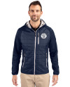 Milwaukee Brewers Mono Cutter & Buck Rainier Primaloft Mens Eco Full Zip Hybrid Jacket Dark Navy Front Thumbnail Image