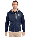 Detroit Tigers Mono Cutter & Buck Rainier Primaloft Mens Eco Full Zip Hybrid Jacket Dark Navy Front Thumbnail Image