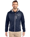 New York Mets Mono Cutter & Buck Rainier Primaloft Mens Eco Full Zip Hybrid Jacket Dark Navy Front Thumbnail Image