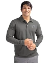 Tampa Bay Rays Mono Cutter & Buck Advantage Eco Tri-Blend Pique Mens Big and Tall Long Sleeve Polo Elemental Grey Front Thumbnail Image