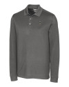 South Florida Bulls Swinging Rocky Cutter & Buck Advantage Eco Tri-Blend Pique Mens Big and Tall Long Sleeve Polo Elemental Grey Mannequin Thumbnail Image