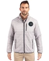 Chicago Cubs Mono Cutter & Buck Rainier PrimaLoft® Mens Eco Insulated Full Zip Puffer Jacket Polished Medium Gray Front Thumbnail Image