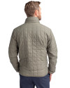Colorado Rockies Mono Cutter & Buck Rainier PrimaLoft® Mens Eco Insulated Full Zip Puffer Jacket Poplar Melange Back Thumbnail Image