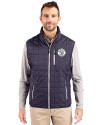 Milwaukee Brewers Mono Cutter & Buck Rainier PrimaLoft® Mens Big and Tall Eco Insulated Full Zip Puffer Vest Dark Navy/Silver Front Thumbnail Image