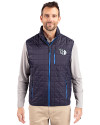 Cleveland Guardians Mono Cutter & Buck Rainier PrimaLoft® Mens Eco Insulated Full Zip Puffer Vest Dark Navy Front Thumbnail Image