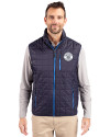 Milwaukee Brewers Mono Cutter & Buck Rainier PrimaLoft® Mens Eco Insulated Full Zip Puffer Vest Dark Navy Front Thumbnail Image