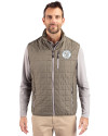 Milwaukee Brewers Mono Cutter & Buck Rainier PrimaLoft® Mens Eco Insulated Full Zip Puffer Vest Poplar Melange Front Thumbnail Image