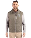 San Diego Padres Mono Cutter & Buck Rainier PrimaLoft® Mens Eco Insulated Full Zip Puffer Vest Poplar Melange Front Thumbnail Image