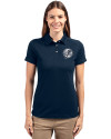 New York Yankees Mono Cutter & Buck Advantage Eco Tri-Blend Pique Womens Polo Liberty Navy Front Thumbnail Image