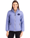 Cincinnati Reds Mono Cutter & Buck Rainier PrimaLoft®  Womens Eco Insulated Full Zip Puffer Jacket Hyacinth Melange Front Thumbnail Image