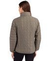 Houston Astro Mono Cutter & Buck Rainier PrimaLoft®  Womens Eco Insulated Full Zip Puffer Jacket Poplar Melange Back Thumbnail Image