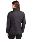 New York Jets Mono Cutter & Buck Rainier PrimaLoft®  Womens Eco Insulated Full Zip Puffer Jacket Black Back Thumbnail Image