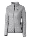 South Florida Bulls Swinging Rocky Cutter & Buck Rainier PrimaLoft®  Womens Eco Insulated Full Zip Puffer Jacket Polished Medium Gray Mannequin Thumbnail Image