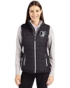 Baltimore Orioles Mono Cutter & Buck Rainier PrimaLoft® Womens Eco Insulated Full Zip Puffer Vest Black Front Thumbnail Image