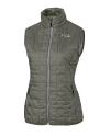 Atlanta Braves Mono Cutter & Buck Rainier PrimaLoft® Womens Eco Insulated Full Zip Puffer Vest Poplar Melange Mannequin Thumbnail Image