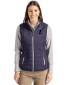 Los Angeles Angels Mono Cutter & Buck Rainier PrimaLoft® Womens Eco Insulated Full Zip Puffer Vest Dark Navy/Silver Front Thumbnail Image