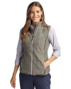 Los Angeles Angels Mono Cutter & Buck Rainier PrimaLoft® Womens Eco Insulated Full Zip Puffer Vest Poplar Melange Front Thumbnail Image