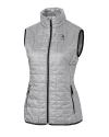 South Florida Bulls Swinging Rocky Cutter & Buck Rainier PrimaLoft® Womens Eco Insulated Full Zip Puffer Vest Polished Medium Gray Mannequin Thumbnail Image