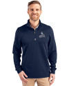 St. Louis Cardinals Mono Cutter & Buck Traverse Stretch Eco Quarter Zip Mens Big and Tall Pullover Liberty Navy Front Thumbnail Image