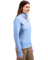 Boston Red Sox Mono Cutter & Buck Traverse Stretch Eco Quarter Zip Womens Pullover Atlas Light Blue Side Thumbnail Image