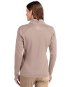 Cincinnati Reds Mono Cutter & Buck Traverse Stretch Eco Quarter Zip Womens Pullover Mushroom Back Thumbnail Image