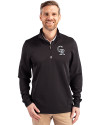 Colorado Rockies Mono Cutter & Buck Traverse Stretch Eco Quarter Zip Mens Pullover Black Front Thumbnail Image