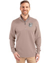Baltimore Orioles Mono Cutter & Buck Traverse Stretch Eco Quarter Zip Mens Pullover Mushroom Front Thumbnail Image