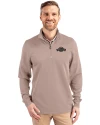 San Francisco Giants Mono Cutter & Buck Traverse Stretch Eco Quarter Zip Mens Pullover Mushroom Front Thumbnail Image