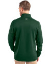 New York Jets NFL Helmet Cutter & Buck Traverse Stretch Eco Quarter Zip Mens Pullover Hunter Green Back Thumbnail Image
