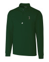 South Florida Bulls Swinging Rocky Cutter & Buck Traverse Stretch Eco Quarter Zip Mens Pullover Hunter Green Mannequin Thumbnail Image